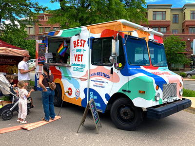 Summer Ice Cream colorful design dessert food food truck ice cream market playful shapes truck vinyl wrap