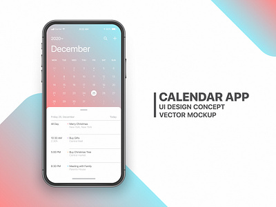 Calendar App UI UX with List Tasks app calendar design graphic design illustration ui ux