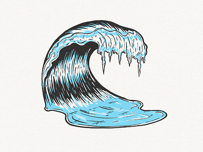 Cold Water Surf cold water frozen ice illustration surf wave