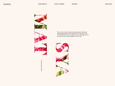 MATSYA - Skincare Website Teaser contractor creative design home page homepage landing page layout design matsya portfolio skincare typography ui uidesign ux uxdesign web web design webdesign