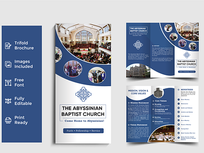 CHURCH Trifold Brochure Design animation arshunno branding brochure brochure design design graphic design illustration logo motion graphics trifold trifold brochure design vector