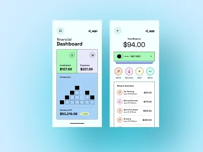 Day 20 - Financial Dashboard Application application clean creative dashboard design financial interface minimal modern ui uiux userinterface