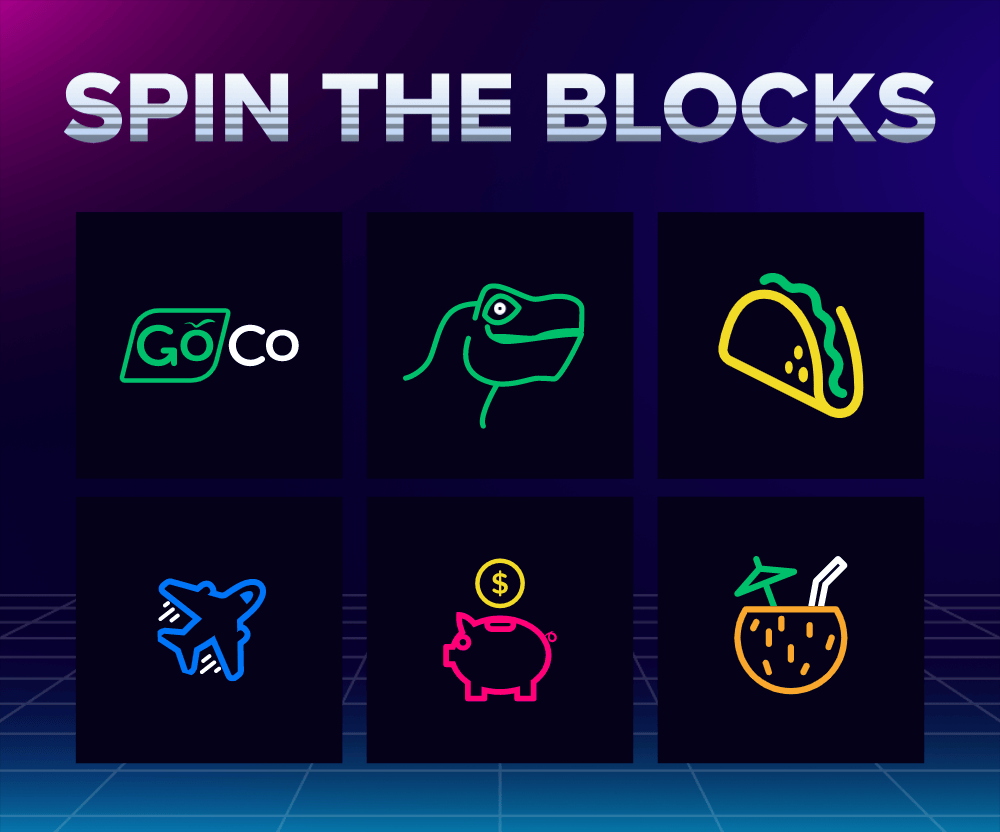 GoCo Spin The Blocks Game animation dark game retro