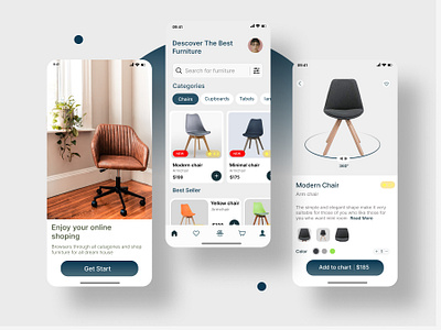 Chair App Design app chair app chair design design graphic design mobile app typography ui
