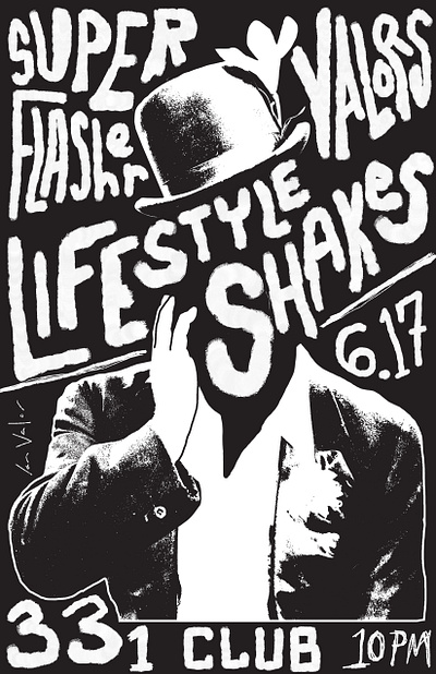 Show Poster Design black and white hand lettering poster