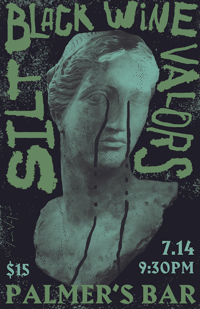 Poster Design: Black Wine, Silt, Valors gig poster hand lettering poster show poster
