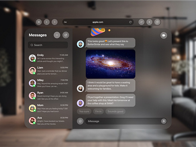 Vision Pro (Messenger) apple design productdesign spatial design ui vision pro