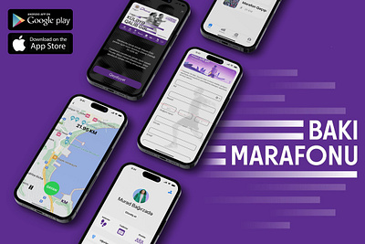 App for Baku Marathon azercell baku branding design dribbble figma marathon mobile ui ux