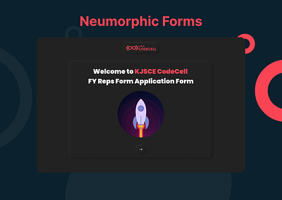 Neumorphic Forms - KJSCE CodeCell 3d app design graphic design ui website