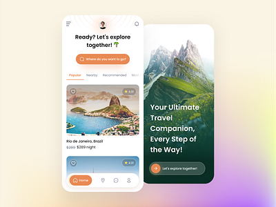 Traveling App UI Design d design graphic design illustrator treval ui ux vector