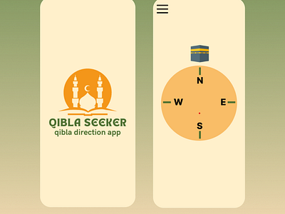 Qibla Seeker- Qibla direction app UI app design graphic design logo typography ui