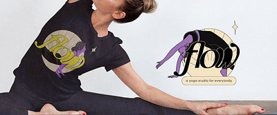 Flow Yoga Studio advertising branding campaign design digital art graphic design illustration logo yoga