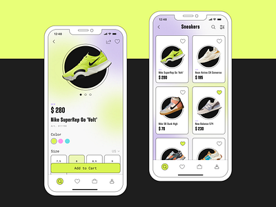 Sportswear App screens app concept mobile app sneakers sport sportswear ui ui design