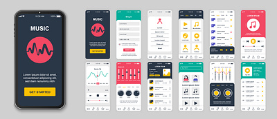 Music Mobile App Screens UI Design Template app design best design design graphic design illustration mobile app music app ui ux