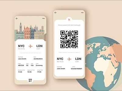 Daily UI 024 : Boarding Pass boarding pass boarding pass ui boarding pass ui design daily ui dailyui dailyui024 dailyui24 figma illustration ui uiux ux