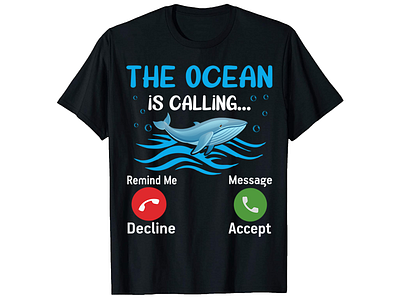 The Ocean Is Calling..., Summer T-Shirt Design branding bulk t shirt design custom shirt design custom t shirt custom t shirt design design graphic design graphic t shirt design illustration merch design photoshop t shirt design shirt design t shirt design ideas trendy t shirt design tshirt design ideas tshirt design template typography t shirt typography t shirt design vector vintage t shirt design