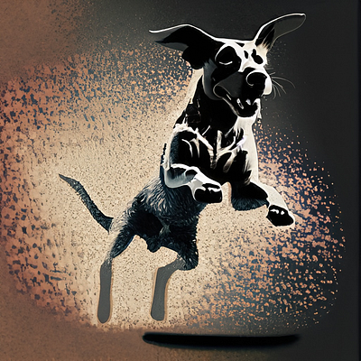 dog abstract dog geometric grain grainy graphic design illustration illustrator jump noise texture vector