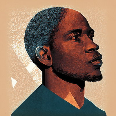 portrait black men african american black person design grain grainy graphic design illustration illustrator noise noisy portrait still texture vector