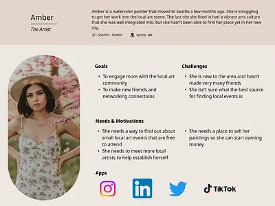 UX Persona - Adding Events to Instagram persona research ux