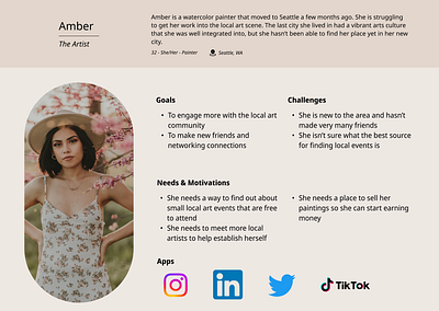 UX Persona - Adding Events to Instagram persona research ux