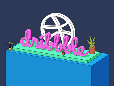 Dribbble Logo 3D 3d 3dart art colorful dribbble graphic design interaction logo render spline ui