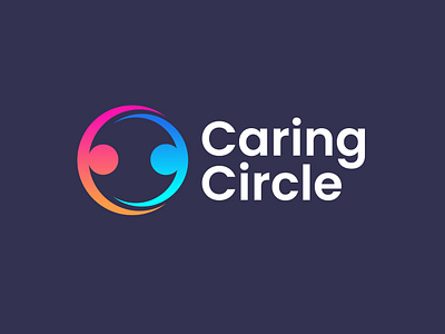 Caring Circle Logo branding charity design graphic design hug hugging humanitarian humanity illustration logo love minimal people vector