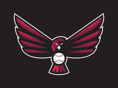 Hawks Baseball baseball bird branding hawk logo mark mascot minimal