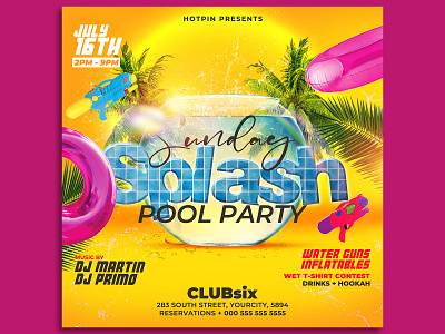 Summer Pool Party Flyer Template summer