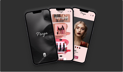 Freya Makeup Store Mockup animation app branding design graphic design logo typography ui ux