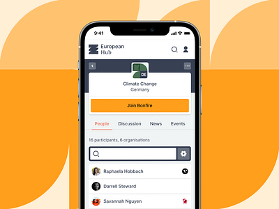 European Hub Case Study app branding case study community design illustration logo mobile network product design social ui