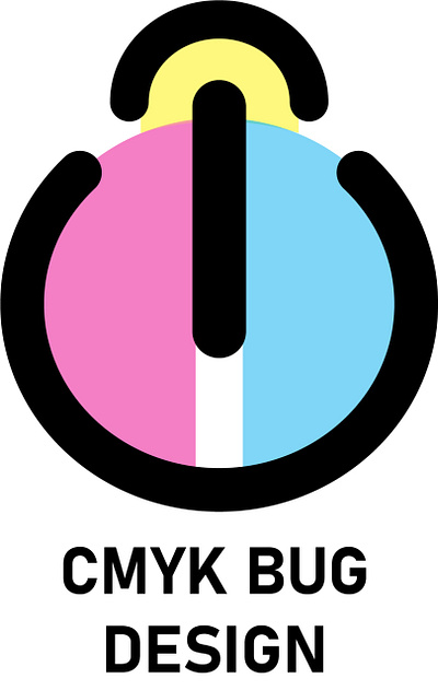CMYK Power Button Bug logo branding design logo