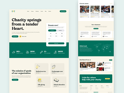 Heart - Crowdfunding Website Landing Page - Daily UI 032 charity charity fund communities crowdfunding design donate donation dribbble fundraise fundraiser help interaction design landing page nonprofit support ui ux volunteer