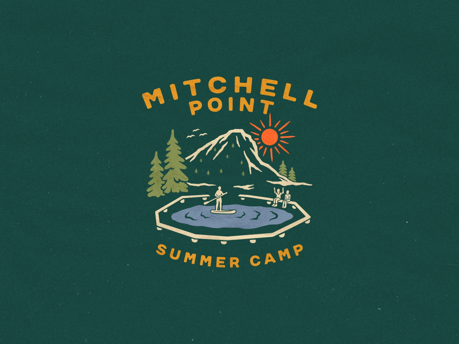 Mitchell Point summer camp branding logo handdrawn illustration logo design outdoor logo outdoors summer camp summer camp logo vector