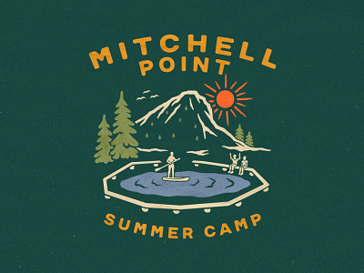 Mitchell Point summer camp branding logo handdrawn illustration logo design outdoor logo outdoors summer camp summer camp logo vector