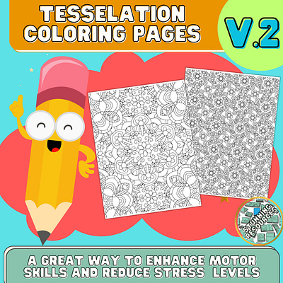 Tessellation Geometric Coloring Pages V.2 activities coloring pages design geometric illustration tessellation