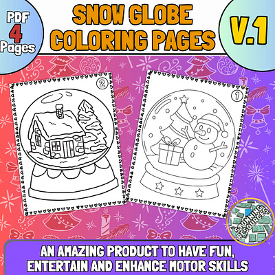 Snow Globe Coloring Pages V.1 activities activities pages coloring pages design funny coloring pages illustration kids coloring pages
