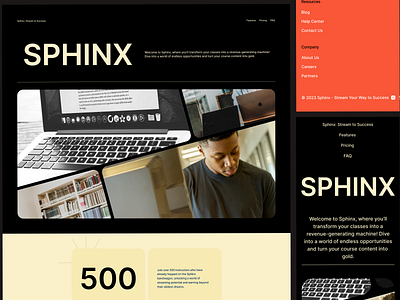 SPHINX - Online Course branding graphic design landing page online course responsive design ui design uiux design web app web design