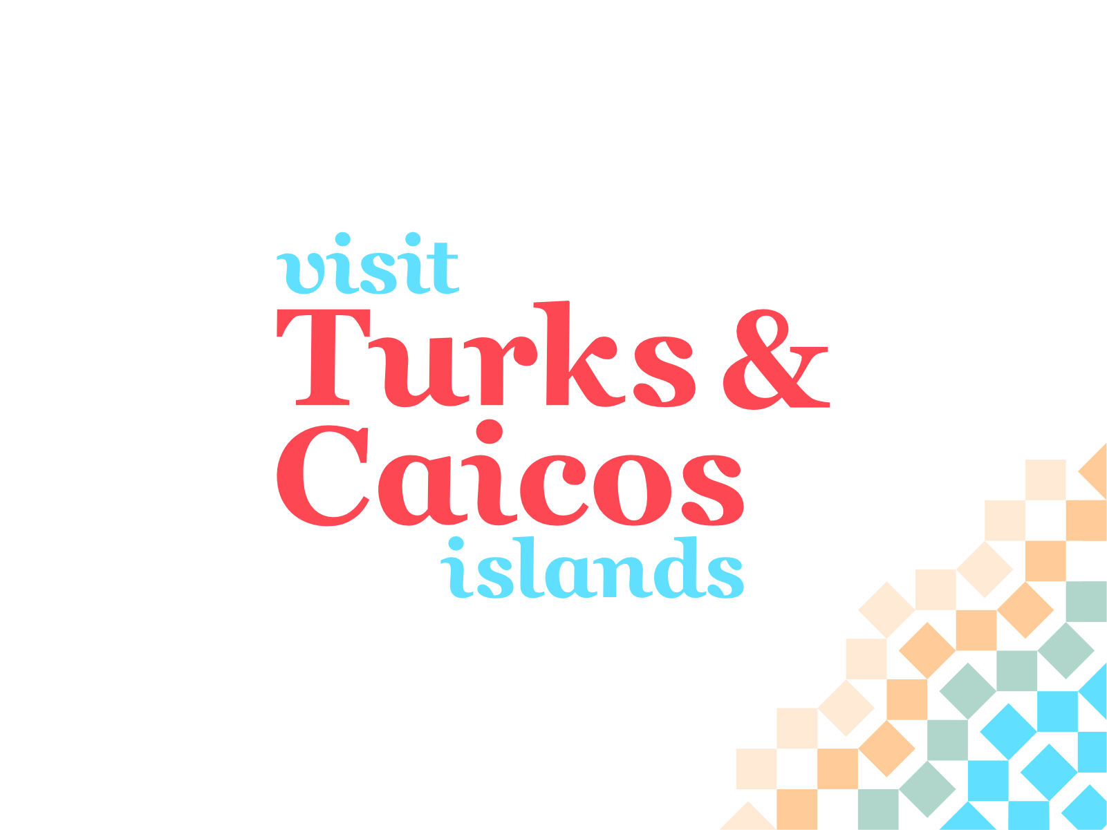 Visit Turks & Caicos Islands travel & tourism office logo design airports flights vacations atlantic ocean bahamas beach beaches sand coral marine life corporate pattern destination branding hotels resorts villas logo design luxury vacation packages marketing organization national tourism office restaurants dining experience scuba diving snorkeling sea ocean water travel traveling travelling trips excursions tours tropical paradise turks caicos islands visitors information wordmark