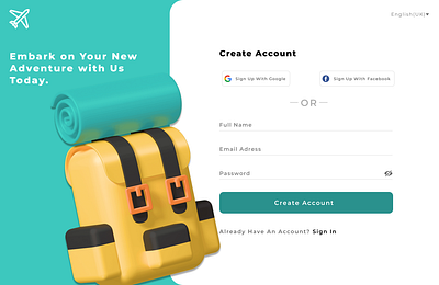 Sign-up page design ui uiux ux website