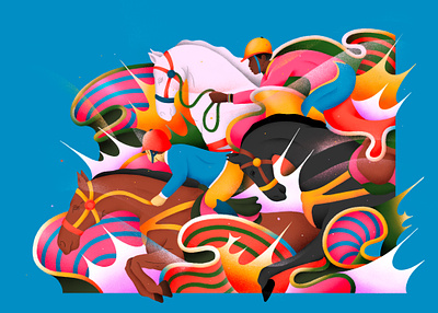 Move Forward, Play Hard, Triumph. brazil equestrian horse illustration latin olympic run sport