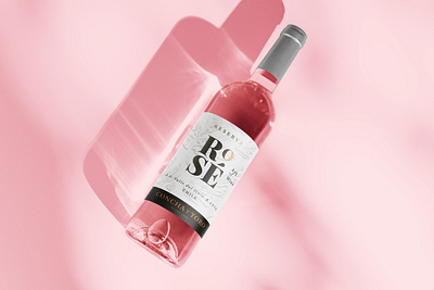 ROSÉ concept design illustration typography wine design label