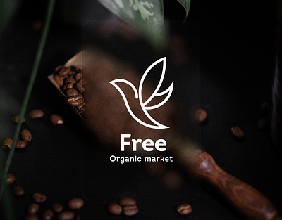 Free Organic Market bird logo branding coffee graphic design interior design logo organic organic store