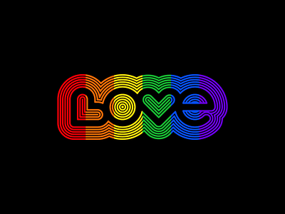 Day 14 - Offset Path Love ⁠🏳️‍🌈⁠ adobeillustrator art artwork design dribbble illustration love rainbow vector