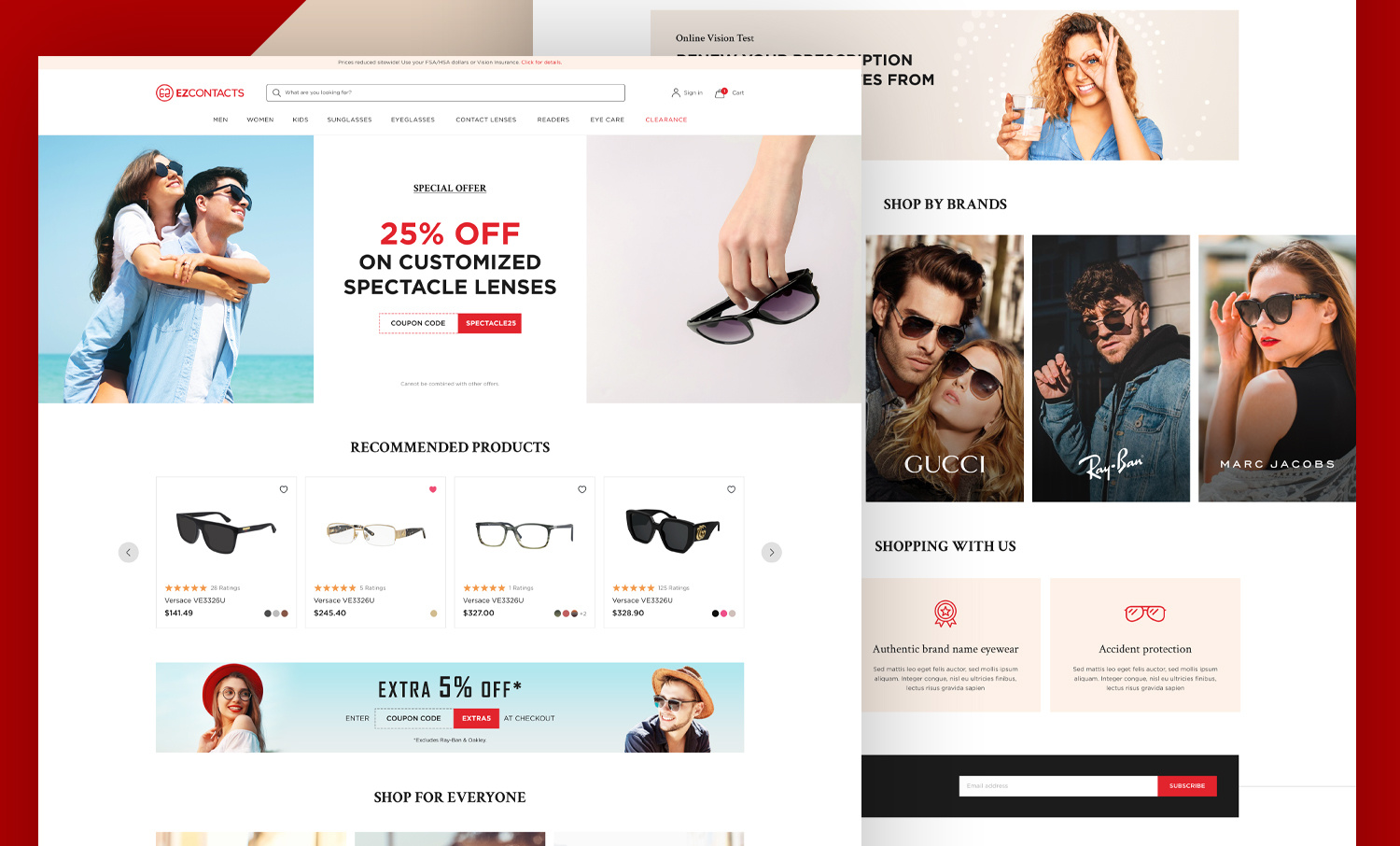 Website UI UX Redesign clean creative dribbble figma design landing page store website sunglasses ui ui design uiux web design page web layout web ui website redesign