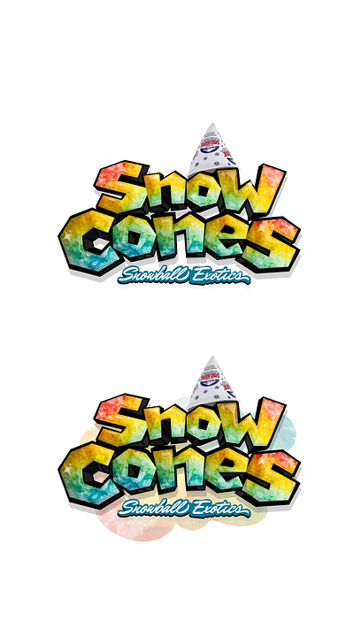 Logo SnowCones branding design graphic design illustratin logo typography vector