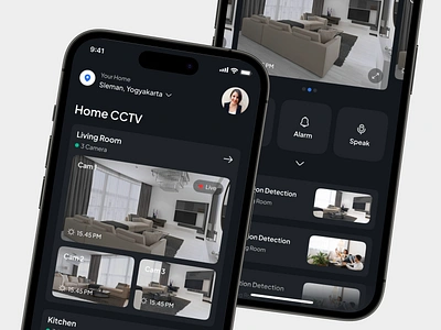 Duzzcam - Smart Camera application branding camera cctv cctv app dark mode design home home app house minimalis mobile monitor monitoring security camera smart camera smart home surveilance ui ux