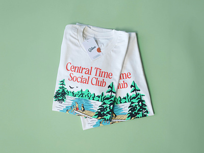 Giltee Apparel: CTSC Souvenir Tee apparel apparel design boat central time design graphic design illustration lake midwest retro trees tshirt type typography vector wisconsin