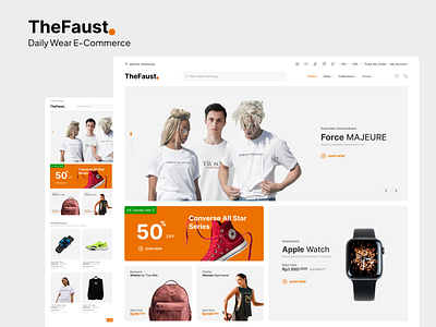 The Faust E-Commerce Website Clean Design challenge clean design design e commerce fashion landing page simple ui ux website