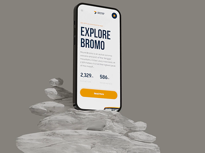 Brotrip 3D Mockup Presentation 3d design 3d mockup 3d phone 3d rock app bromo business iphone landing page mobile app product responsive design rock trip