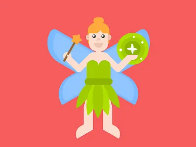 Fairy character design digital art flat design graphic design illustration 2d kidlit spot illustration vector art vector illustration